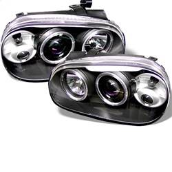 Spyder Auto - Spyder Volkswagen Golf IV 99-05 Projector Headlights LED Halo Black High H1 Low H1 PRO-YD-VG99-BK