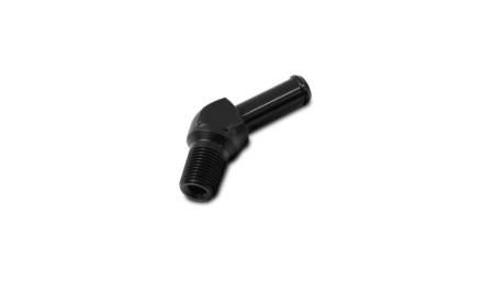 Vibrant Performance 3/8 NPT to 1/2in Barb Straight Fitting 45 Deg Adapter - Aluminum