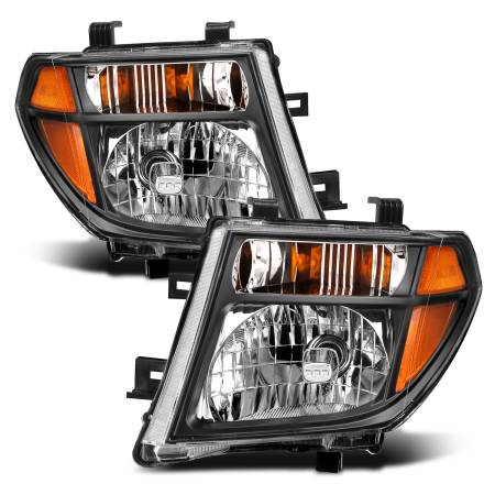 ANZO Headlights, Tail Lights and More  - ANZO 2005-2008 Nissan Pathfinder Crystal Headlight  Black Amber