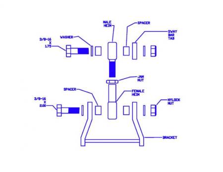 Progress Technology - Progress Tech 01-05 Honda Civic Rear Sway Bar Adapter Kit