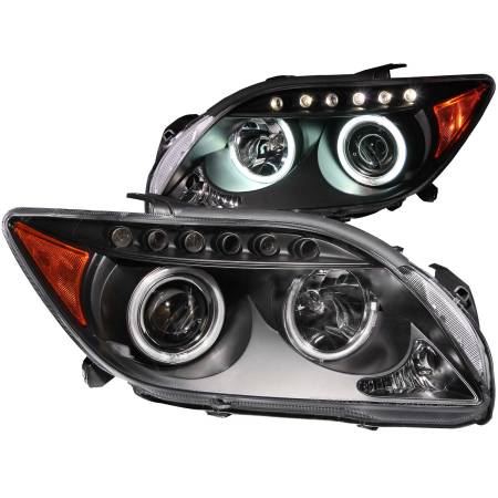 ANZO Headlights, Tail Lights and More  - ANZO 2005-2010 Scion Tc Projector Headlights w/ Halo Black (CCFL)