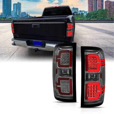 ANZO Headlights, Tail Lights and More  - ANZO 2014-2018 Chevy Silverado 1500 LED Taillights Smoke