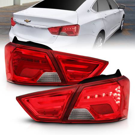 ANZO Headlights, Tail Lights and More  - ANZO 14-18 Chevrolet Impala LED Taillights Red/Clear