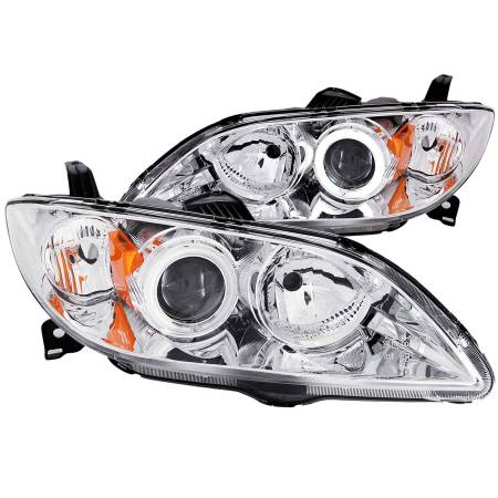 ANZO Headlights, Tail Lights and More  - ANZO 2004-2008 Mazda 3 Projector Headlights w/ Halos Chrome