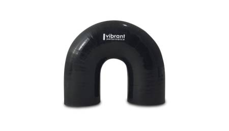 Vibrant Performance 4 Ply Reinforced Silicone Elbow Connector - 1.75in ID x 5.50in Leg 180 Deg Elbow (BLACK)