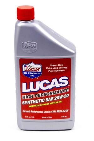 Lucas Oil - Lucas Motor Oil - 20W50 - Synthetic - 1 qt - Each