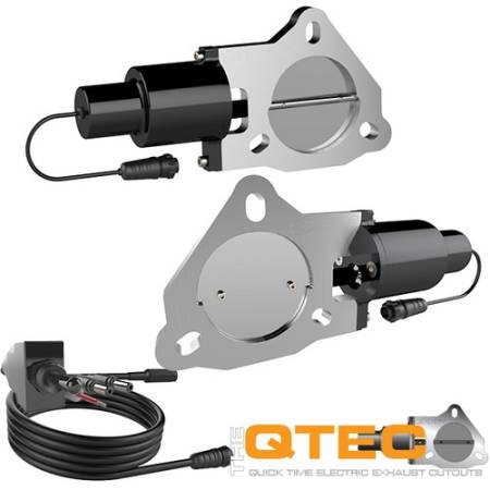 QTP (Quick Time Performance) - QTP 3in Bolt-On QTEC Dual Electric Cutout Valves - Pair