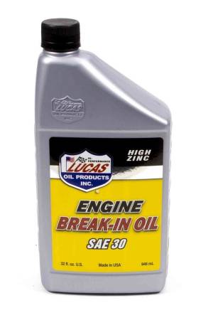 Lucas Oil - Lucas Motor Oil - Break-In - High Zinc - 30W - Conventional - 1 qt - Each