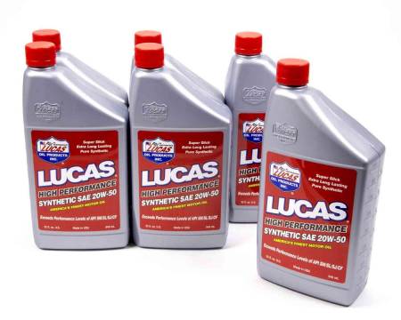 Lucas Oil - Lucas Motor Oil - 20W50 - Synthetic - 1 qt - Set of 6