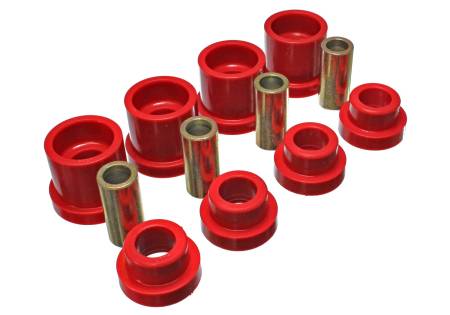 Energy Suspension - Energy Suspension 95-98 Nissan 240SX (S14) Red Rear Subframe Insert Set (Must reuse all metal parts)