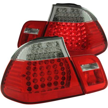 ANZO Headlights, Tail Lights and More  - ANZO 1999-2001 BMW 3 Series E46 LED Taillights Red/Clear 4pc