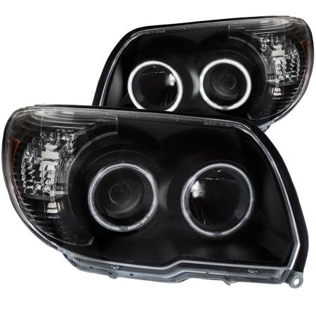 ANZO Headlights, Tail Lights and More  - ANZO 2006-2009 Toyota 4Runner Projector Headlights w/ Halo Black