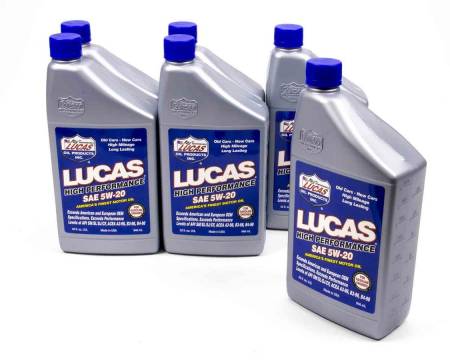 Lucas Oil - Lucas Motor Oil - High Performance - 5W20 - Conventional - 1 qt - Set of 6