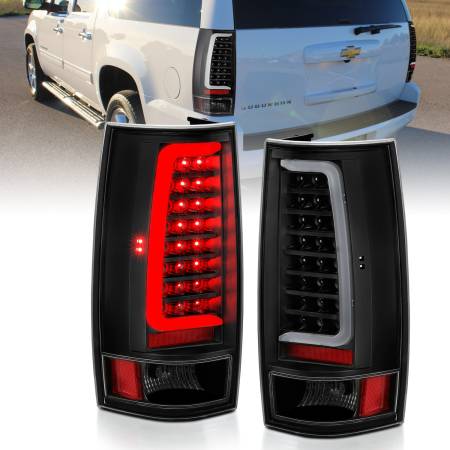 ANZO Headlights, Tail Lights and More  - ANZO 2007-2014 Chevy Tahoe LED Taillight Plank Style Black w/Clear Lens