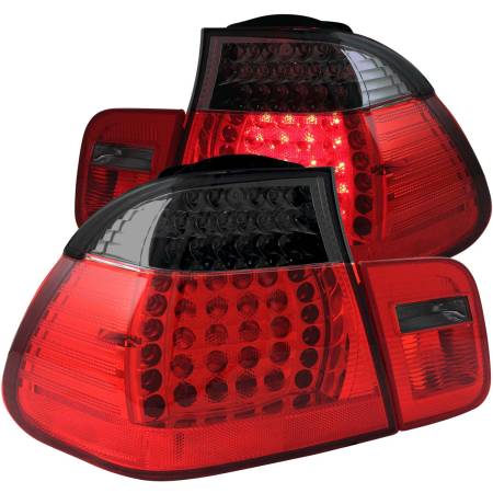 ANZO Headlights, Tail Lights and More  - ANZO 2002-2005 4DR BMW 3 Series E46 LED Taillights Red/Smoke