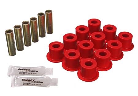 Energy Suspension - Energy Suspension 72-81 Scout II Red Front & Rear Leaf Spring Bushing Set