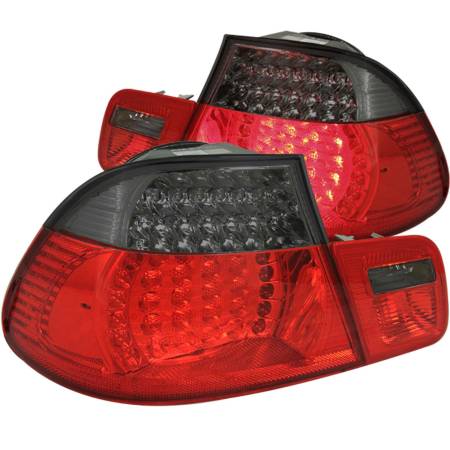 ANZO Headlights, Tail Lights and More  - ANZO 1999-2001 BMW 3 Series E46 LED Taillights Red/Smoke 2pc