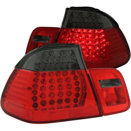 ANZO Headlights, Tail Lights and More  - ANZO 1999-2001 BMW 3 Series E46 LED Taillights Red/Smoke 2pc