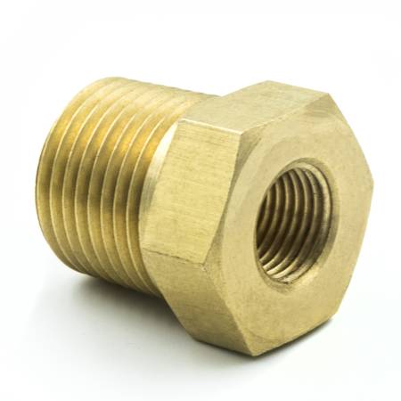 AutoMeter - AutoMeter Brass Adapter Fitting - 3/8in NPT Male - 1/8in NPT Female