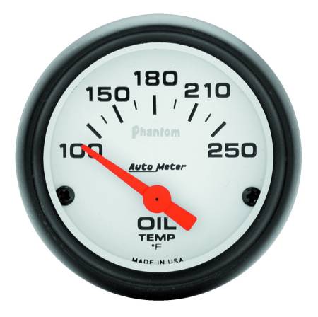 AutoMeter - AutoMeter Phantom 52mm Oil Temp 100-250 F Electronic Gauge Kit