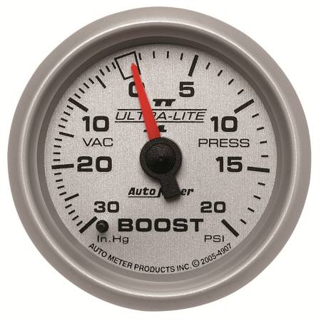 AutoMeter - AutoMeter Ultra-Lite II 52mm 30 in Hg/20 psi Mechanical Boost/Vacuum Gauge