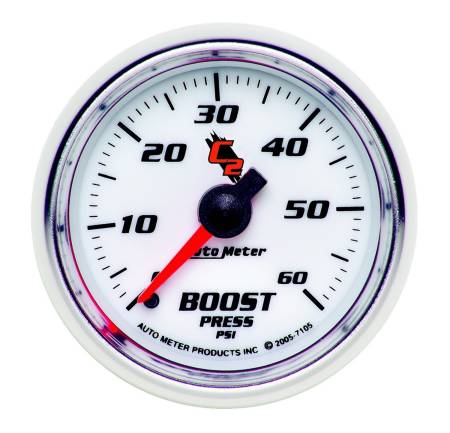 AutoMeter - AutoMeter C2 52mm 0-60 PSI Mechanical Boost Gauge