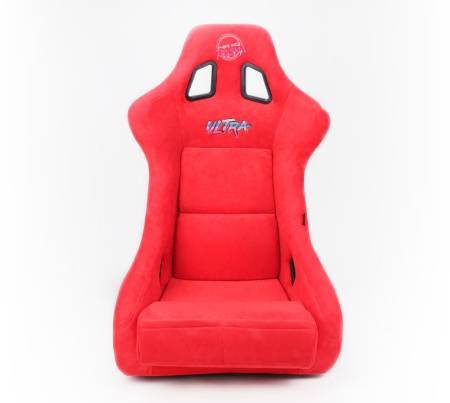 NRG Innovations - NRG Innovations FRP Bucket Seat ULTRA Edition - Large (Red Alcantara/Gold Glitter Back)