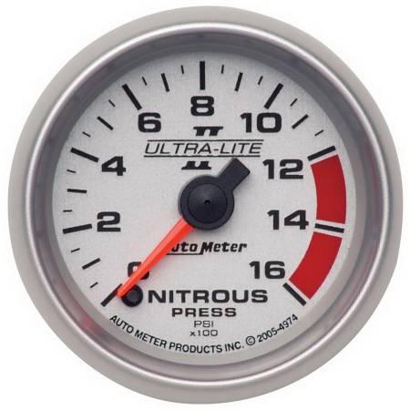 AutoMeter - AutoMeter Ultra-Lite II 2 1/16in FSE 0 - 1600 PSI Nitrous Pressure Gauge