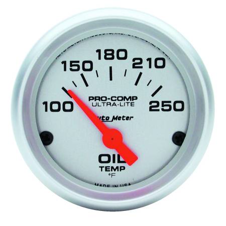 AutoMeter - AutoMeter Ultra-Lite 52mm 100-250 Deg F Electronic Oil Temperature Gauge