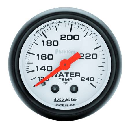 AutoMeter - AutoMeter Phantom 52mm 120-240 Deg F Mechanical Water Temp Gauge