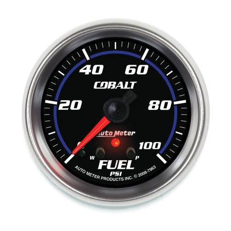 AutoMeter - AutoMeter Cobalt Fuel Pressure Gauge 2-5/8in 100PSI Stepper Motor w/ Peak and Warn