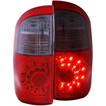 ANZO Headlights, Tail Lights and More  - ANZO 2004-2006 Toyota Tundra LED Taillights Red/Smoke