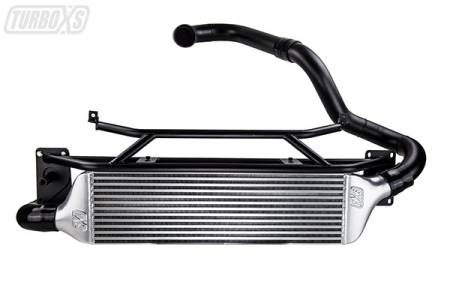 Turbo XS - Turbo XS Front Mount Intercooler Kit Wrinkle Black 2015+ Subaru WRX.