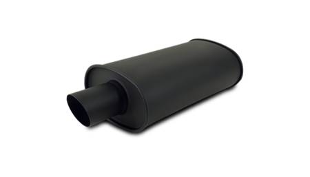 Vibrant Performance StreetPower FLAT BLACK Oval Muffler with Single 4in Outlet - 4in inlet I.D.