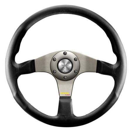 Momo - Momo Tuner Steering Wheel 350 mm - Black Leather/Red Stitch/Anth Spokes