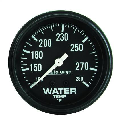 AutoMeter - AutoMeter AutoGage 2 5/8in Mechanical 100-280 Deg Water Temp Gauge - Black