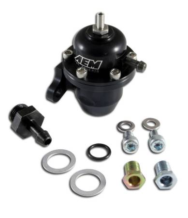 AEM Electronics - AEM 98-99 Acura CL / 00-05 S2000 / 98-02 Accord / 96-00 Civic Black Adjustable Fuel Pressure Regulat