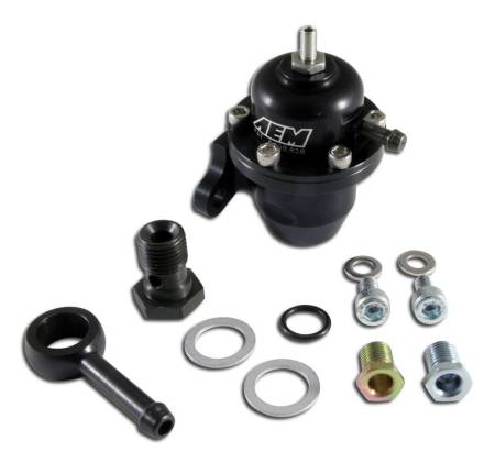 AEM Electronics - AEM 96-97 Acura CL / 94-97 Accord / 96-00 Civic Ex Black Adjustable Fuel Pressure Regulator