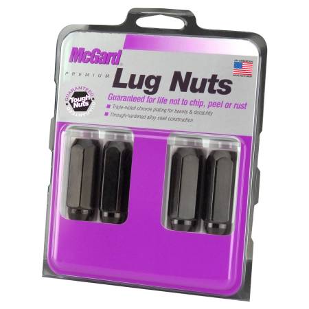 McGard - McGard Hex Lug Nut (Cone Seat) M14X2.0 / 13/16 Hex / 2.25in. Length (4-Pack) - Black