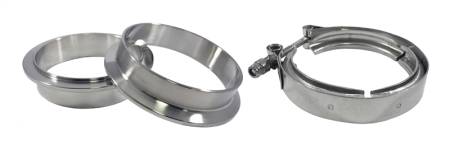 Torque Solution - Torque Solution Stainless Steel V-Band Clamp & Flange Kit - 3in (76mm)