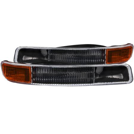 ANZO Headlights, Tail Lights and More  - ANZO 1999-2006 Gmc Sierra 1500 Euro Parking Lights Black w/ Amber Reflector