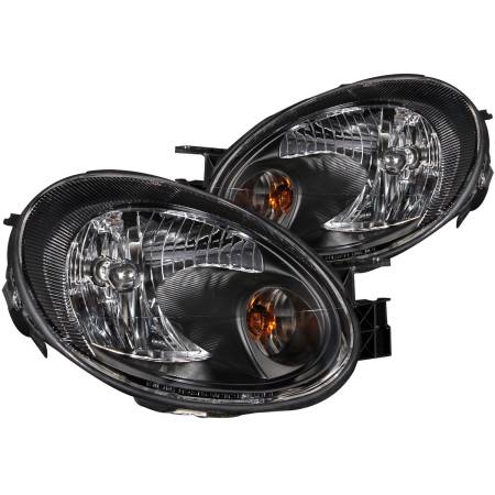 ANZO Headlights, Tail Lights and More  - ANZO 2003-2005 Dodge Neon Crystal Headlights Black