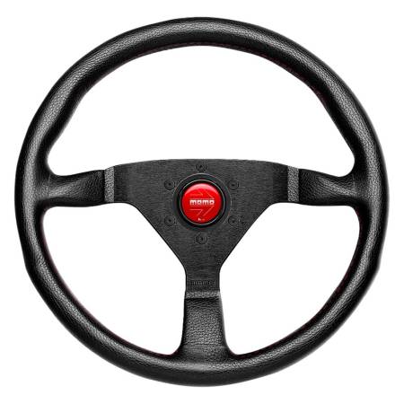 Momo - Momo Montecarlo Steering Wheel 320 mm - Black Leather/Red Stitch/Black Spokes