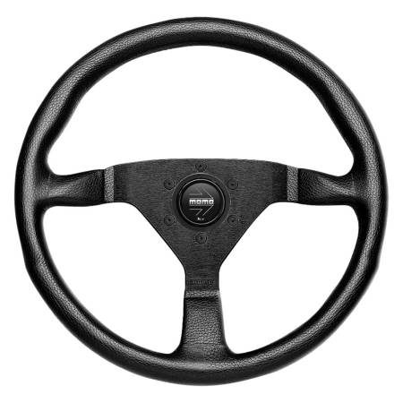 Momo - Momo Montecarlo Steering Wheel 350 mm - Black Leather/Black Stitch/Black Spokes