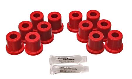 Energy Suspension - Energy Suspension 81-89 Toyota FJ40/FJ60 Landcruiser 2/4WD Red Front Leaf Spring Bushing (Set of 12)