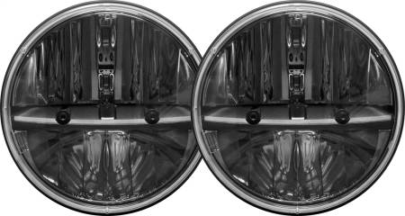 Rigid Industries - RIGID 7 Inch Round Headlight Kit With PWM Anti-Flicker Adaptor, Pair