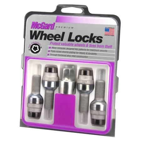 McGard - McGard Wheel Lock Bolt Set - 4pk. (Radius Seat) M14X1.5 / 17mm Hex / 28.2mm Shank Length - Black