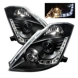 Spyder Auto - Spyder Nissan 350Z 03-05 Projector Headlights Halogen Model Only - DRL Black PRO-YD-N350Z02-DRL-BK