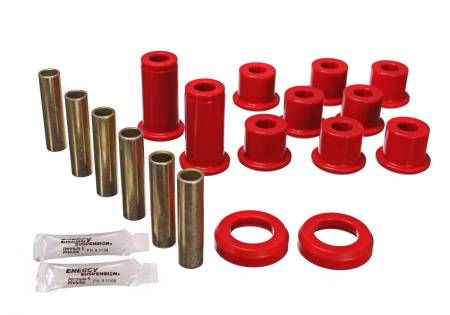 Energy Suspension - Energy Suspension 82-04 GM S-10/S-15 Pickup 2WD / 82-04 S-10 Blazer Red Rear Leaf Spring Bushing Set