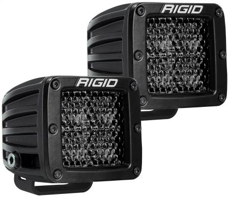 Rigid Industries - RIGID D-Series PRO Midnight Edition, Spot Diffused, Surface Mount, Pair